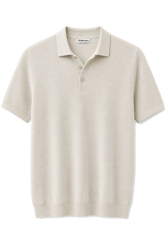 Tovah Knit Polo - Beige