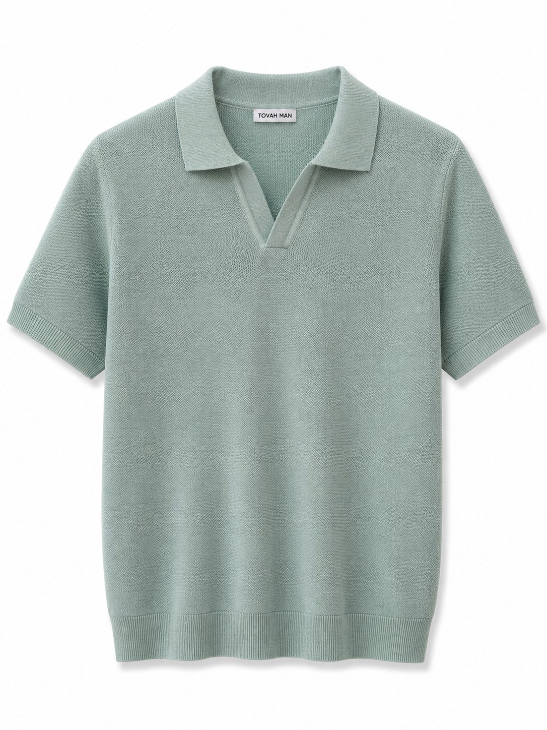 Tovah Textured Knit Polo - Sage