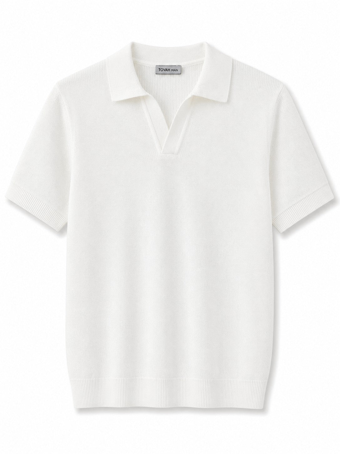 Tovah Textured Knit Polo - White