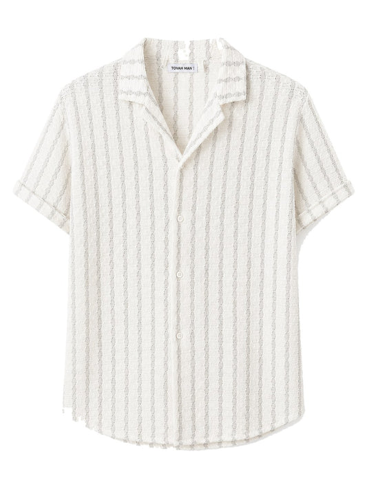 Tovah Ivory Stripe Camp Shirt