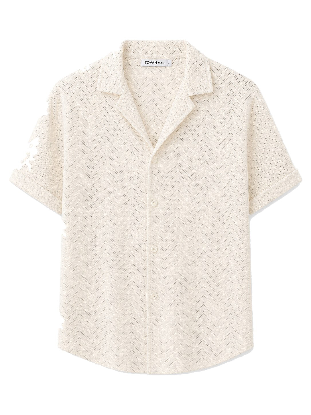 Tovah Chevron Camp Shirt - Cream