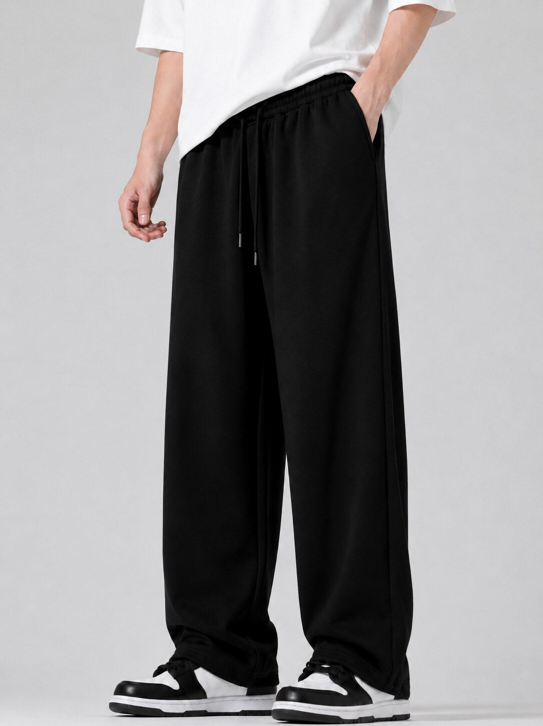 Tovah Wide-Leg Sweatpants - Black