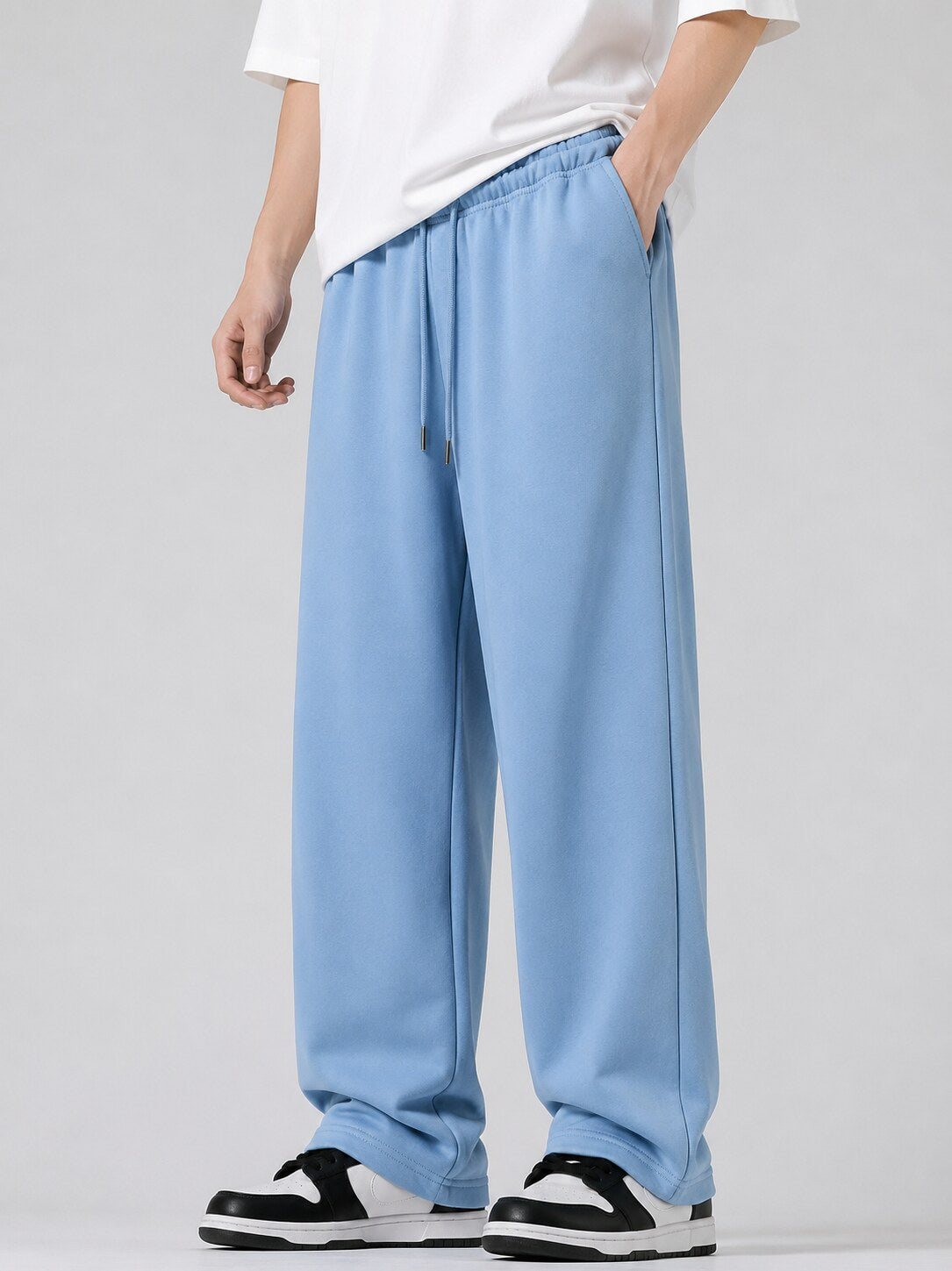 Tovah Wide-Leg Sweatpants - Light Blue