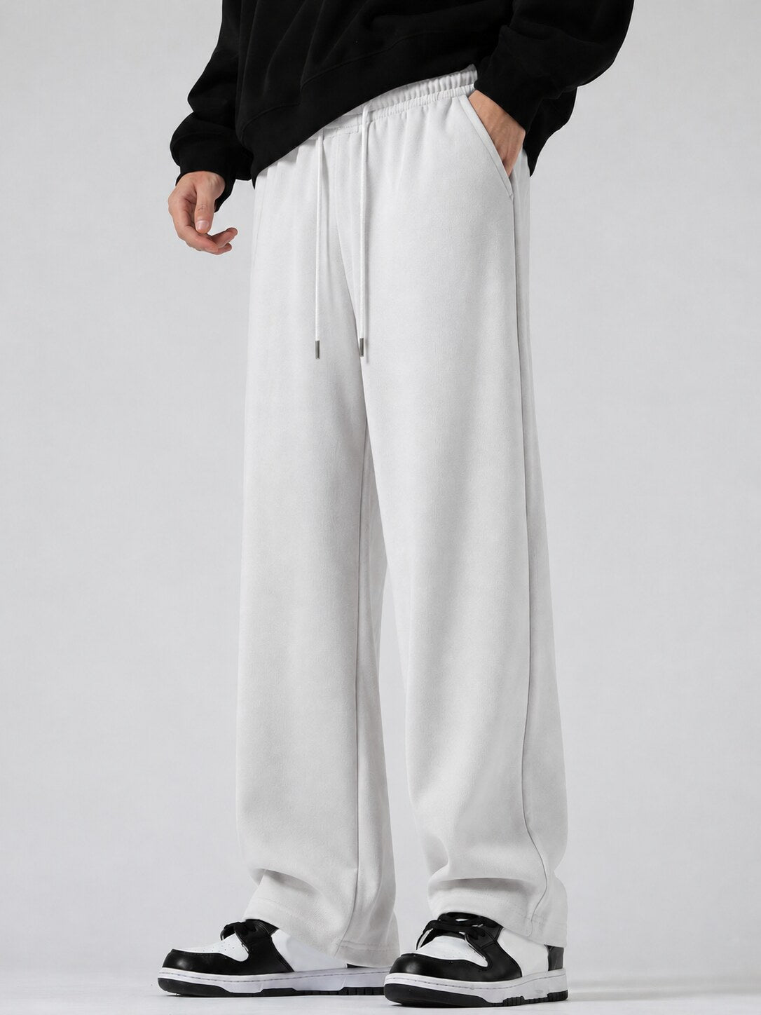 Tovah Wide-Leg Sweatpants - Light Grey