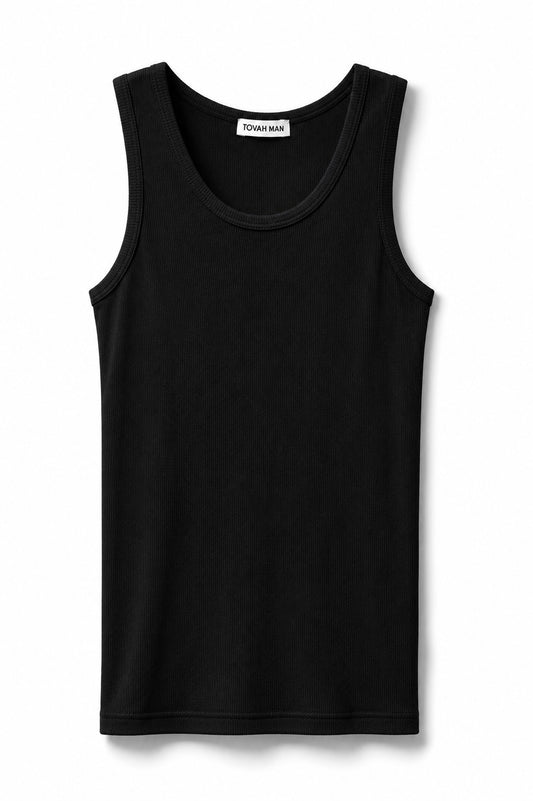 Tovah Ribbed Tank Top - Black
