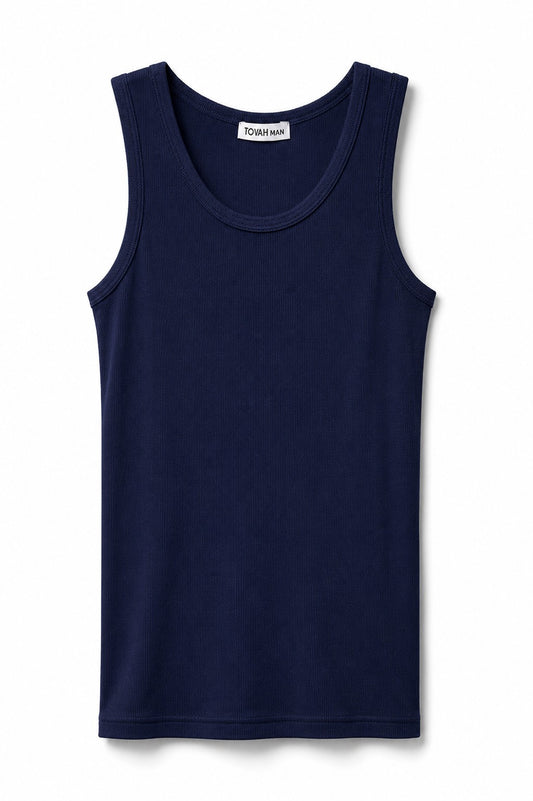 Tovah Ribbed Tank Top - Navy
